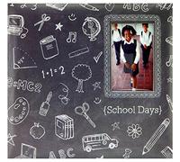 MBI Chalkboard Post Bound Scrapbook with Window 12 x 12, vinyl, Black, 12 by 12-Inch