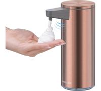 Mbillion Automatic Soap Dispenser, 200ml/6.8oz Touchless Foaming Soap Dispenser USB Rechargeable Dispenser, Electric 5 Levels Adjustable Foam Hand Dispenser Pump for Bathroom Kitchen (Rose Gold)