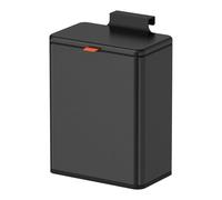 Mbillion Kitchen Compost Bin Hanging Trash Can with Lid 8L/2.01 Gallon Stainless Steel Garbage Can for Kitchen Cabinet Door Mounted Trash Can Under Sink Door RV Bathroom (Black, 8L)