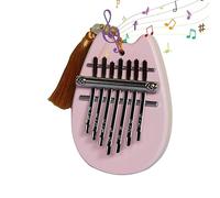 Mbira Thumb Piano Portable Cute Decorative Lanyard | 8 Key for Boys Girls Kids Children Mini Finger Piano Handheld Musical Instrument Travel Educational Fun Portable Cute