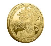 Mbiyhgta Christmas Coin, Santa Claus Coin - Colorful Christmas Keepsake Coin - Double Sided Collectible Souvenir Coin for Christmas Presents, Christmas Desk Decoration for Office
