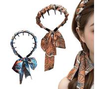 Mbiyhgta Comb Headbands - Decorative Hair Hoop Pair, Lightweight Fabric Covered Combs, Elegant Breathable Hairbands | Gentle Hold Performance for Parties Dating Work School Celebrations