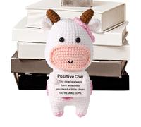 Mbiyhgta Crochet - Handmade Plush Animal, Smiling Farming Toy, Cute Stuffed Doll | Soft Knit with Uplifting Expression and Colorful Yarn Finish