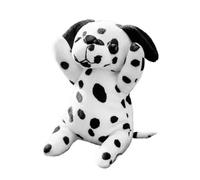 Mbiyhgta Dog Stuffed Animal - Cute Puppy Plush Toy, White Black Decorative Pattern, 10x5x15cm 3.94x1.97x5.91in Size + 110g, High Grade PP Cotton Filling - Suitable for Kids Nursery & Birthday Gift