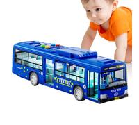 Mbiyhgta Driving Bus Toy, Large Play Vehicles Toy - Educational City Stagecoach Buses, Battery-Operated Play Vehicles Toy with Music and Light, Openable Doors for Holiday Party