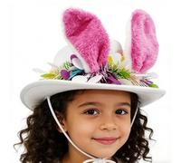 Mbiyhgta Easter Bunny Ear Hat | Festive Western Headwear,Cowgirl Easter Hat | for Egg Hunts Carnival Birthday Parties Family Gatherings Celebrations