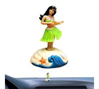 Mbiyhgta Hawaiian Girl Figurine, Hawaiian Girl Dashboard Doll, Hawaiian Girl with Shaking Head, Car Ornament, Cartoon Characters for Driving Safety for Bookshelf