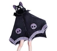 Mbiyhgta Portable Hooded Blanket Bat Shape - Cute Hooded Blanket with Demon Wings | Nap Blanket, Cozy Halloween Blanket for Cosplay Cosplay