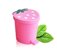 Mbiyhgta Strawberry Waste Bin - Adorable Strawberry Shaped Trash Can, Countertop Garbage Bin | Stylish Desktop Rubbish Container with Lid, Strawberry Countertop Pop Up Garbage Can for Home, Officee