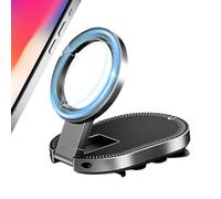 Mbiyhgta Suction Phone Mount - Vacuum Magnetic Rotating Arm, Folding Smartphone Dashboard, Universal 360 Degree Navigational Stand, Carbon Fiber Pattern Hardware | Vehicle Cradle for Taxis & Truckers