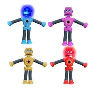 Mbiyhgta Telescopic Suction Cup Robot - Shape-Changing Robot With Pulling Arms and Legs, Educational LED Toy For Boys and Girls, 14x15cm, ABS