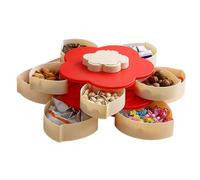 Mbiyhgta Veggie Serving Tray - Petal Shape Rotating Divided Container | Veggie Tray Platter | for Buffet Brunch Dinner Lunch Bar Home Outdoor Camping Beach Kitchen Picnic Party