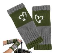 Mbiyhgta Warm Fingerless Gloves, Outdoor Mitt with Heart Embroidery and Combined Construction, Knitted Warm Mittens, for Motorcycle Outdoor Activities Winter Cycling Camping