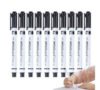 Mbiyhgta Whiteboard Markers - 10 Pack Dry Integrated Eraser, 0.5mm Ultra Fine Tip Precision, 1.1x14cm Size + 78g Lightweight Set, Durable PP Material, Suitable Students Pupil For Schools (Black Ink)