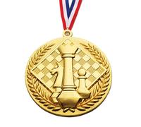 Mbiyhgta Winner trrophy Medals - Embossed Chess Pattern, Single Sided Gold Foil Finish, 6.5cm Diameter + 4mm Thickness, durrable Alloy Metal Material - Ideal For Competition Winner & School Prize
