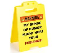 MBL Funny Coworker Office Gifts - Bosses Day Gift for Women MY SENSE OF HUMOR MIGHT HURT YOUR FEELINGS! Fun Gag Desk Sign Cubicle Decor for Team Employee Boss Birthday Christmas White Elephant