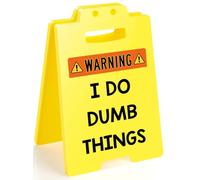 MBL Funny Office Desk Sign - I Do Dumb Things, Small Fun Gag Cubicle Decor Gifts for Team Coworker Teammate Employee Hr Boss