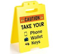 MBL Phone Wallet Keys Reminder - Take Your Keys Phone Wallet Small Mini Desktop Desk Warning Caution Reminders Signs for Home Office Checkout Counters Restaurants Cafes Bars Fitting Rooms