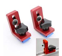 MBLUE 2pcs/Set T-Track Sliding Brackets for Aluminium Profile Woodworking Clamp Vise - Red