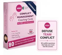 MBM Leadership - Conflict Resolution Coaching Cards & Deck for Managers | 80 conflict resolution coaching cards and card deck: difficult conversations, mediation, communication skills, leadership