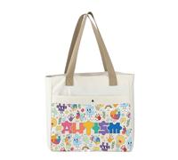 MBMSO Autism Awareness Tote Bag Special Education Teacher Gift Autism Puzzle Piece Gifts for Autistic People ABA Shoulder Bag (Autism TOTE)