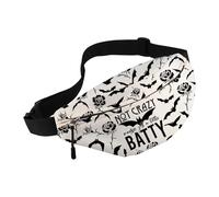 MBMSO Bat Fanny Pack Gothic Waist Belt Bag Not Crazy Maybe Just a Little Batty Funny Bat Lover Gift Halloween Party Goth Bag, Bat WB, L, Waist Packs