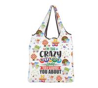 MBMSO Bingo Reusable Grocery Bag Bingo Lover Gift for Gambler I'm the Crazy Bingo Lady Casino Foldable Bag Gambling Money Bag (Bingo F-Bag)