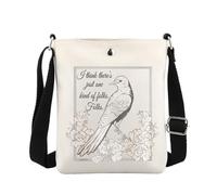 MBMSO Book Lover Crossbody Bag Mockingbird Novel Gift for Harper Lee Fans Bookish Gift I Think There’s Just One Kind of Folks, Mockingbird Crossbody
