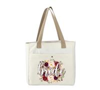 MBMSO Bride Tote Bag - Mrs Tote Bag for Bride To Be, Bridal Shower & Wedding Gift, Floral Bride Tote, L