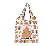 MBMSO Capybara Reusable Shopping Bag Capybara Lover Gifts I Just Really Like Capybaras Foldable Tote Bag Rodent Animal Gifts (Capybara Lover F-Bag)