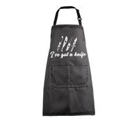 MBMSO Chef Knife Apron I've Got a Knife Horror Movie Cooking Apron for Horror Movie Fans Scary Movie Gift for Cooking Lovers, Horror Movie Apron-black, Standard