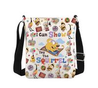 MBMSO Funny Squirrel Gifts Flying House Adventure Gift for Cartoon Lovers I Can Show You the Squirrel Adventure Crossbody Bag, Squirrel Crossbody, Small Crossbody Sling Bag