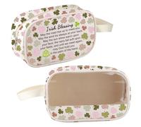 MBMSO Irish Blessing Gifts Cosmetic Bag St. Patricks Day Gifts Clear Makeup Bag Irish Gifts May the Road Rise up to Meet You, Irish Blessing Clear Bag
