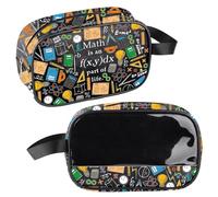 MBMSO Math Teacher Makeup Bag Mathematics Inspired Gifts for Math Enthusiasts Math is an Integral Part of Life Cosmetic Bag, Math Clear Bag