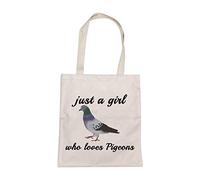 MBMSO Pigeon Tote Bag just a Girl who Loves Pigeons Gifts for Women Pigeon Lover Gift Shoulder Shopping Bag Bird Owner Gifts, Pigeons Tote Bag, 32cm x 37cm (22in 32in 1in)