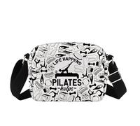 MBMSO Pilates Gifts for Women Pilates Instructor Crossbody Bag Life Happens Pilates Helps Yoga Workout Gift for Pilates Lover, Pilates Hb-cb, Small Crossbody Sling Bag