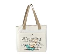 MBMSO Prayer AA Recovery Sobriety Tote Bag Alcoholics Anonymous Gift Sobriety Recovery Gift Serenity Courage Wisdom Beach Bag, Aa Tote, L