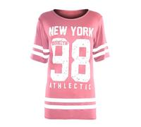 MBN Kids USA American Varsity Baseball Slim Fit Brooklyn 76 Short Sleeve T Shirt Top Brook Rose Age 11/12 Years