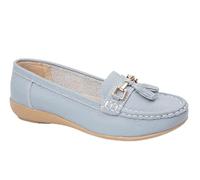 MBN Ladies Real Leather Moccasins Loafer Plimsole Pumps Womens Tassel Flat Shoes Size