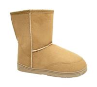 MBN LADIES WARM WINTER FUR LINED SNUGG HUG WOMENS MID CALF GRIP SOLE BOOTS SIZE 3-8 Chestnut 8