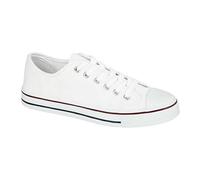 MBN Mens Canvas Lace Up Casual Espadrilles Gym Trainers Plimsolls Pumps Shoes Size All White 7