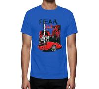 MBN Mens Short Sleeve Crew Neck Fear This Print Beach Gym Summer Vintage T Shirt Tee Fear This Print Royal Blue Large (UK 12)