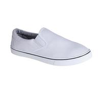 MBN Mens Slip On Canvas Espadrilles Deck Plimsolls Trainers Pumps Casual Shoes All White-Boston 8