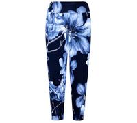 MBN Women Ladies Floral Printed 3/4 Ali Baba Cropped Harem Baggy Leggings Trouser Grey Flower Plus Size (UK 20/22)