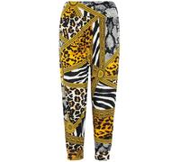 MBN Women Ladies Floral Printed 3/4 Ali Baba Cropped Harem Baggy Leggings Trouser Tiger & Snake S/M (UK 8/10)