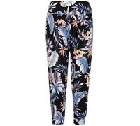 MBN Women Ladies Floral Printed 3/4 Ali Baba Cropped Harem Baggy Leggings Trouser White & Blue Leaf M/L (UK 12/14)
