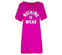 MBN Womens Ladies Nothing to wear Tunic Pullover Oversized Baggy T Shirt Mini Dress Cerise Plus Size (UK 20/22)