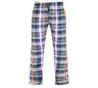 MBNMens Pyjama Bottoms Stripe Pant Cotton Woven Check Loungewear PJs Soft Nightwear Pyjama Bottom Green/Yellow Large