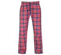 MBNMens Pyjama Bottoms Stripe Pant Cotton Woven Check Loungewear PJs Soft Nightwear Pyjama Bottom Red/Navy X-Large