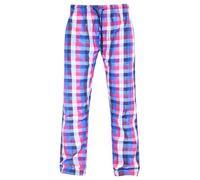 MBNMens Pyjama Bottoms Stripe Pant Cotton Woven Check Loungewear PJs Soft Nightwear Pyjama Bottom Sky Blue/White X-Large